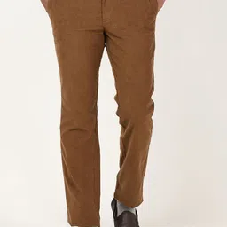Indian Terrain Men Solid Kansas Regular Fit Mid-Rise Flat-Front Trousers-image-66