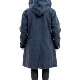 HERE&NOW Women Grey Longline Hooded Polyester Parka Jacket image 2