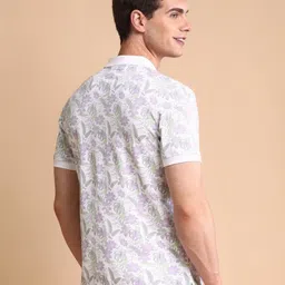 U.S. Polo Assn. Men Floral Printed Slim Fit Cotton Polo T-shirt image 5