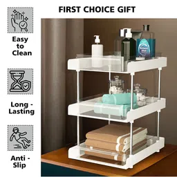 Kuber Industries White Set of 2 Regular Makeup Organiser Organisers image 3