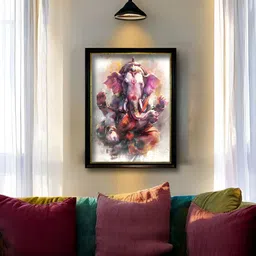 Art Street Pink & White 1 Piece Synthetic Wood Religious Wall Paintings-picture-32