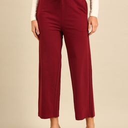 De Moza Women Wide Leg Mid-Rise Relaxed Fit Trousers-picture-42