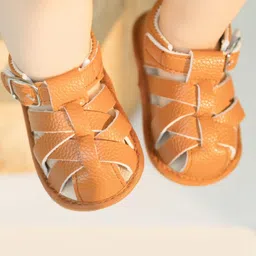 NESKA MODA Unisex Brown Sandals image 4