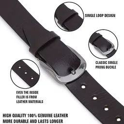 LOOPA Men Textured Leather Formal Belt image 5