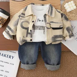 StyleCast x Revolte Boys Printed Shirt Collar T-shirt and Shirt with Trousers-picture-18