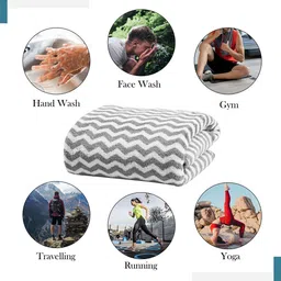 Kuber Industries Grey 6 Pieces Printed Microfiber 280 GSM Ultra Absorbent Face Towels image 4