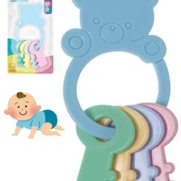 utkaria Soft Silicone Baby Teething Toy Key Set Teether image 5