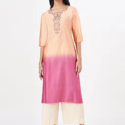 RANGMANCH BY PANTALOONS Women Flared Sleeves Thread Work Kurta-picture-37