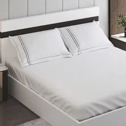 Home Centre White 300 TC King Bedsheet with 2 Pillow Covers-picture-35