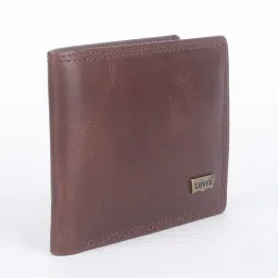 levi's Men's Brown Solid Bi-Fold Wallet image 3