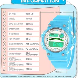 Time Up Unisex Kids Dial & Bracelet Style Straps Digital Multi Function Watch WF106-505 image 3