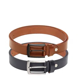 ZORO Pack Of 2 Men Solid Tang Closure Leather Casual Belt image 2