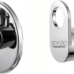 spazio Premium Quality Stainless Steel OREO Collection Angle Cock/Angle Valve Bathroom Faucets Taps and Faucet Angular Stop Cock Wash Basin for Geyser Tap, Chrome Plated With Wall Flange, Pack Of 2 Angle Cock Faucet-picture-18