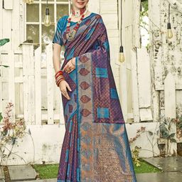 Anouk Rustic Ethnic Motifs Woven Design Zari Kanjeevaram Saree-picture-7