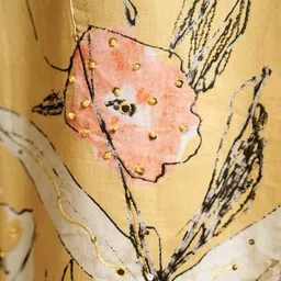 dravinam trends DRAVINAM Floral Printed Sequinned Pure Cotton Unstitched Dress Material image 3