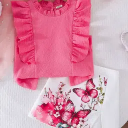 INCLUD Girls Round Neck Top With Skirt-picture-24