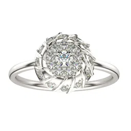 VALANOVA 925 Sterling Silver White Gold 14 Kt Diamond Studded Ring 2.28 gms-image-62