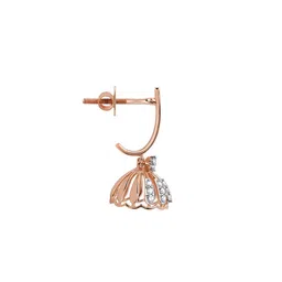 GIVA 18K Rose Gold Diamond Jhumki Earrings-3.71gm image 2