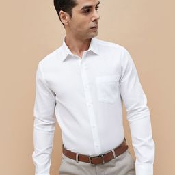 CODE by Lifestyle Men Slim Fit Spread Collar Solid Cotton Formal Shirt-picture-33