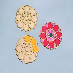 THE MOHRAJ 3-Pcs Brown DIY Diwali Rangoli Kit & 4 Colours image 4