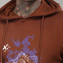 ADRO Men Printed Hooded Sweatshirt image 2