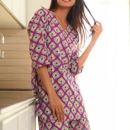 Modestouze Attires Printed V Neck Night Suit image 5