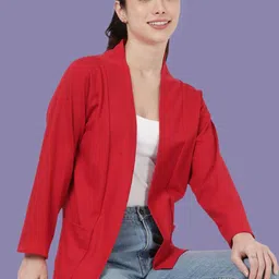 Kryptic Pack Of 2 Open Front Regular Fit Cotton Shrugs With Pocket For Layering image 5