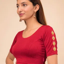 Bindigasm's Advi Women Embroidered Stretchable Saree Blouse image 2