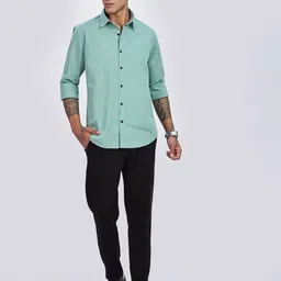 Eszett Spread Collar Casual Cotton Shirt-picture-25