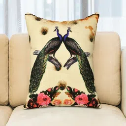 JAIPUR FABRIC Cream-Coloured & Green Set of 5 Square Cushion Covers-picture-22