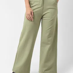 Chemistry Women Solid Relaxed Mid-Rise Trousers-image-9