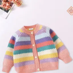 FOREVER FRIDAY Girls Printed Colourblocked Cardigan Sweaters-image-44