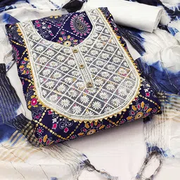 SAINOOR Embroidered Pure Cotton Unstitched Dress Material image 1