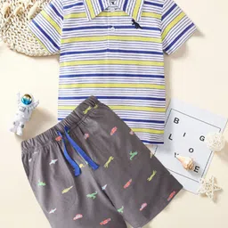 INCLUD Boys Striped Short Sleeves T-shirt With Shorts-image-75