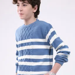 Monte Carlo Boys Cable Knit Woollen Round Neck Full Sleeve Pullover image 3