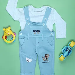 V-Mart Infant Boys Printed Cotton Dungarees-image-53