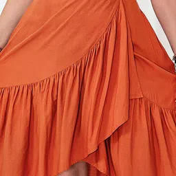 JC Mode Women Flared Ruffled High-Low Midi Skirt image 2