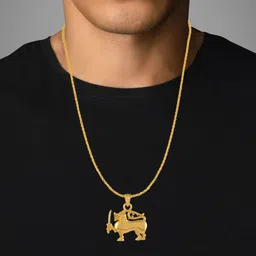 DZINETRENDZ Gold-Plated Brass Circular Pendants with Chains image 4