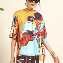 BAESD Abstract Printed Round Neck Top image 5