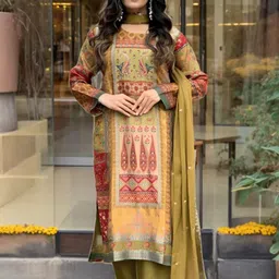 KALINI Women Ethnic Motifs Printed Regular Kurta with Trousers & With Dupatta-picture-28