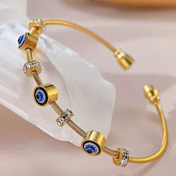DressBerry Set of 2 Gold & Silver-Plated AD-Studded Anti Tarnish Bangle-Style Bracelets image 5