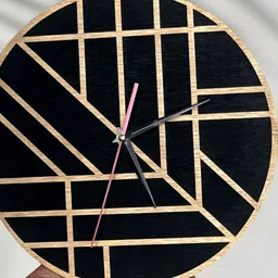 QEZNEF Black Solid Geometric Traditional Wall Clock-picture-38