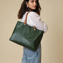 Toteteca Textured Oversized Structured Shoulder Bag with Quilted-picture-33