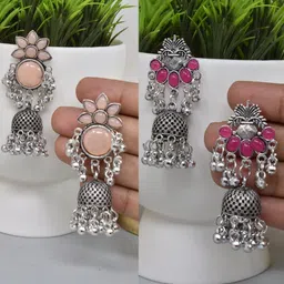 MEIRA JEWELLERY Dome Shaped Jhumkas Earrings-image-3