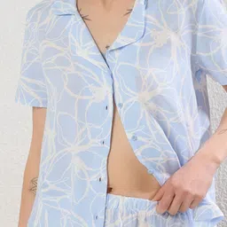 Trendyol Women Abstract Printed Shirt & Shorts Night Suit image 5