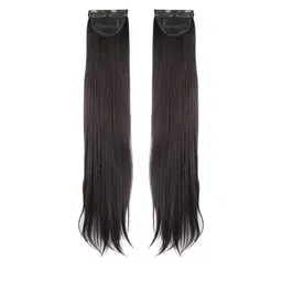 Milano Treasures Set of 2  Clip-in Dark Brown Side Patches Hair Extensi image 1