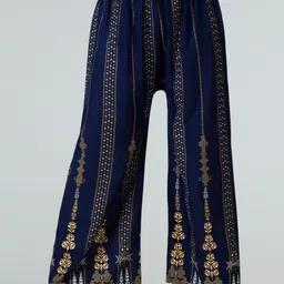 LASAFIYA Women Ethnic Motifs Printed Knitted Wide Leg Ethnic Palazzos image 3