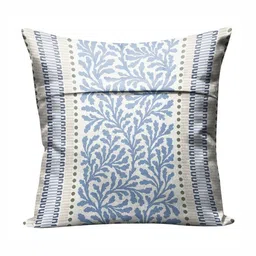 Aura Blue & White Floral Printed 2 Pieces Square Cushion Covers image 2