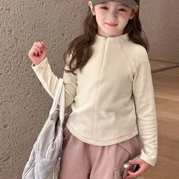 LULU & SKY Girls Mock Neck Open Front Jacket-picture-43