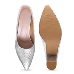 Try Me Women Textured Block Heels Mules image 4